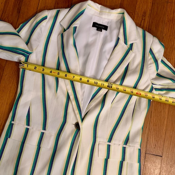 Halogen Nordstrom ladies striped cotton blend blazer Sophisticated & sexy XS - Picture 6 of 8